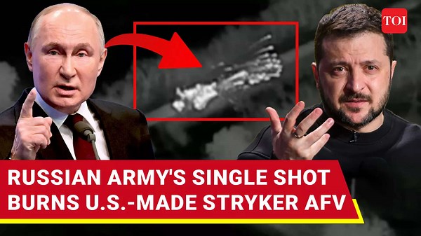 Direct Hit! Russia Burns Racing U.S.-Made Stryker AFV In Ukraine; Dramatic Strike On Camera