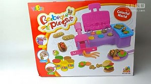 培乐多彩泥视频 厨房过家家玩具 用培乐多PlayDoh制作汉堡包 热狗过程 培乐多3D彩泥