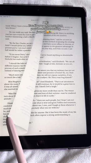 You discovered you can turn your iPad into a reading journal 😍📚 If you want to start tracking your books comment « Journal » and I’ll send you the link 🩷 📚✨ How to Start a Digital Reading Journal I’m using a Reading journal template and I instal it into a PDF annotation app I use the @goodnotes.app for iPad users and you can use the @penly.app for android users 🩷 Using a Digital reading journal, you can: - Write book reviews - Create cute bookish mood boards - Track your reading progress - 