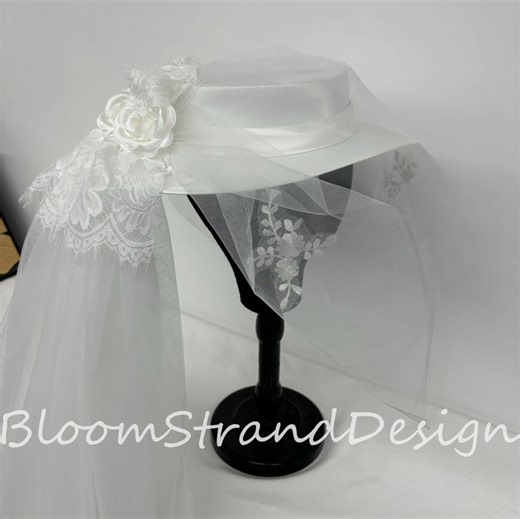 Handmade Ivory Lace Bridal Fascinator: Silk Wedding Hat With Tulle - Etsy