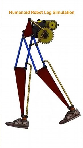 Humanoid Robot Leg Simulation#solidworks #mechanism