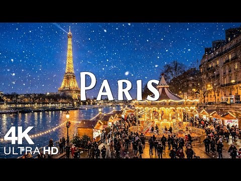 Christmas Atmosphere in Paris 4K | City of Light & Holiday Magic with Top Christmas Songs (4K)🎄✨