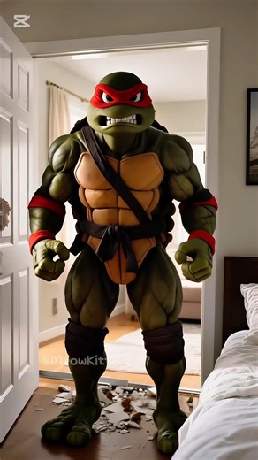 ⚡😺🐢When Kitten Faces Angry Ninja Turtle... The Ending is Hilarious!#cat #shortsvideo #viral