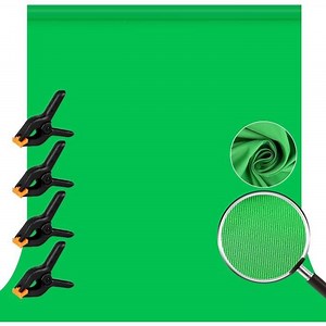 Fond Vert, Green Screen 3x3m - 9.8x9.8ft Fond Vert pour Video avec 3 Clips, Pliable de 100% Mousseline pour Photographie,.[G143]