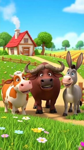 Cow, Buffalo & Donkey Funny Moments | Farm Animal Shorts 🐄🐃🐴 #youtubeshorts #cuteanimals