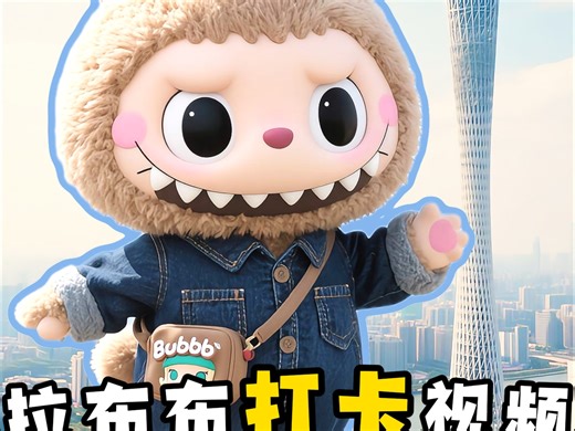 用AI做Labubu打卡视频，好可爱的Labubu