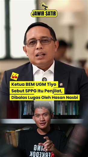 Ketua BEM UGM Tiyo sebut Para SPPG itu penjilat Prabowo Gibran. ini dia balasan lugas oleh Hasan Nasbi #sppg #makananbergizigratis #mbg #hasannasbi #fyp