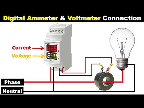 Digital Ammeter Voltmeter Connection with CT ‪@TheElectricalGuy‬