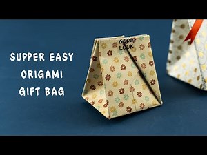 DIY mini paper gift box easy - Simple Origami gift bag for small present