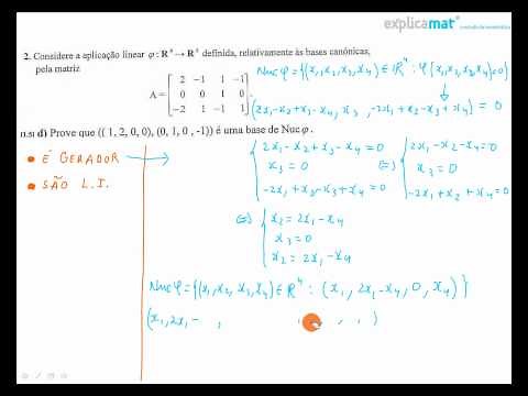 Álgebra Linear - Base do Núcleo de uma Aplicação linear