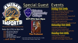 I'll be at Anime Imports this Friday, October 27th to meet fans and also take part in their awesome Collector Booster Chaos Draft! There will also be Flesh And Blood Ultimate Pit Fight going on, so if you are in the SF Bay Area and want to come say hi, I hope to see you there! | Tolarian Community College