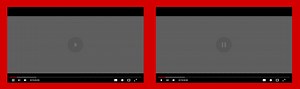 Multimedia player screen template. Layout of a live streaming window on pause and in video playback mode. Social media concept. Vector