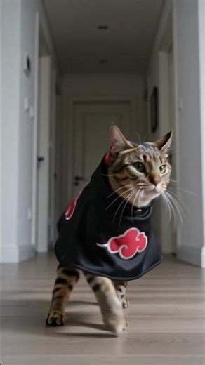 Akatsuki Cat Slow Walk 😈🐱☁️ #shorts