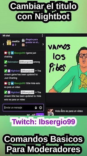 Comando para cambiar el titulo en stream #shorts
