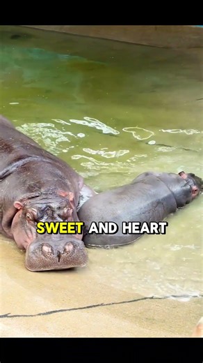 Mom Hippo Gets Shy 😄 #shorts #cute