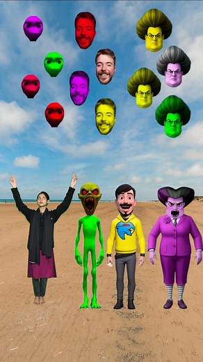 Scary Teacher 3D vs Dancing Alien 👽 | MrBeast Dance 🔥 & Me | Head Matching VFX 🎭 #shorts