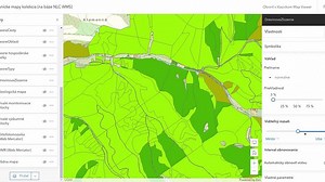 Prehliadač WMS máp arcgis.com. Lesnícke mapy kolekcia
