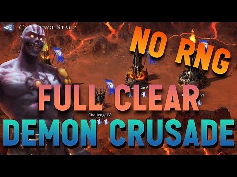 How To Full Clear ALL DEMON CRUSADE CHALLENGE STAGES! With Minimal RNG| Watcher of Realms