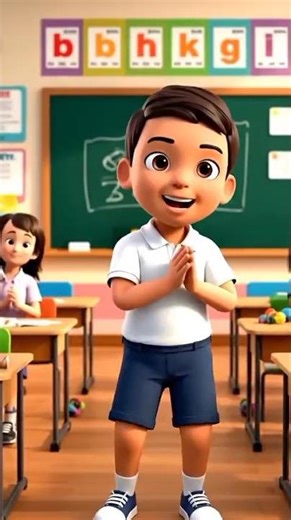 TitleOne Little Kid Singing Nursery Rhymes at School | Cute 3D Cartoon