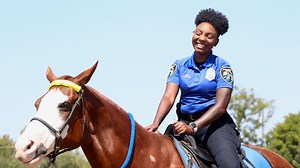 Officer Catari Jackson is SPD's first African-American female in Mounted Patrol