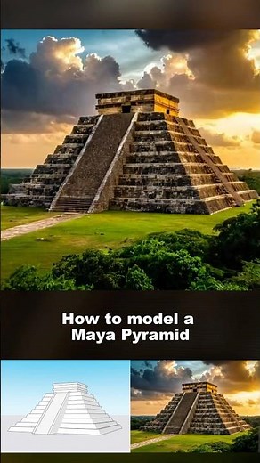 How to Model a Mayan Pyramid in SketchUp with Scale, Offset & Play it again Plugin #sketchuptutorial