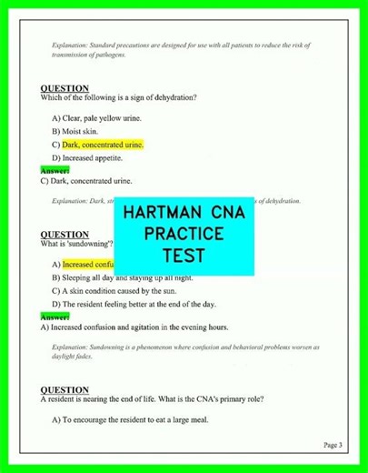 CNA Practice Test 2026 | Hartman Updated Exam Questions & Answers (Pass Fast!)