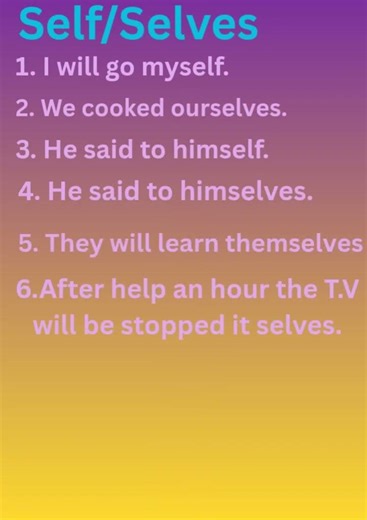 Lesson ''Self'' and ''Selves'' use ''self'' and ''selves'' #trending #trending #viral #viral