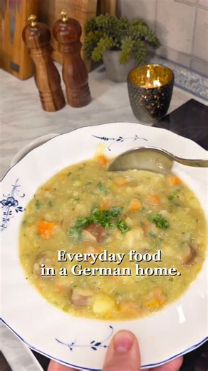 Nina | German family recipes & culture on Instagram: "Everyday food in a German home. This is the kind of soup that doesn’t need an occasion. It’s simple, nourishing, and has been cooked in German homes for generations — not because it’s impressive, but because it works. Below is how I make our traditional German potato soup at home. 🥔 German Potato Soup (serves approx. 4–6) Ingredients • 1.5 kg / 3.3 lbs starchy potatoes (russet or Yukon Gold) • 2 large onions • 3 carrots • 150 g / 5 oz celeri