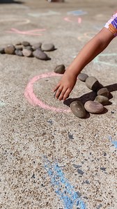 ROCK LETTERS! 🪨 Fresh air AND letter recognition practice? Sign us up! Summertime calls for outdoor activities, so let’s take the learning outside! For this preschool activity, all you need is chalk and rocks. We got our rocks from our flowerbed. Collecting them in a bucket was an activity in itself for the girls! 👏🏼 Then, call out letters, have your child find them, and, once found, have them line up rocks in the shape of the letter! Or it can be an independent activity where your child pick