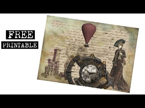 🦋🎁 Steampunk Junk Journal freebie Free Printable for Card Making and Paper Craft