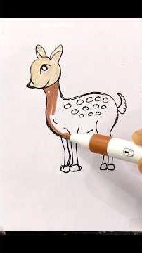 how to draw a baby deer 🦌 #art #drawing #deer#animal