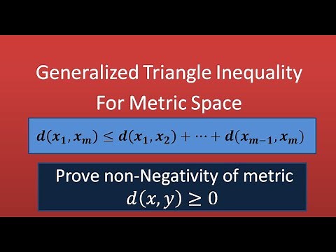Generalised Triangle inequality ( For Metric Spaces) | Prove non-negativity ( By Metric Properties)