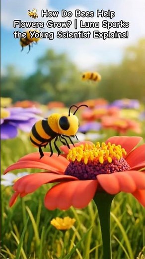 🐝 How Do Bees Help Flowers Grow? | Luna Sparks the Young Scientist Explains!