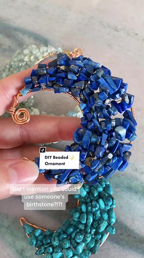 DIY Beaded Crescent Moon Ornaments Tutorial