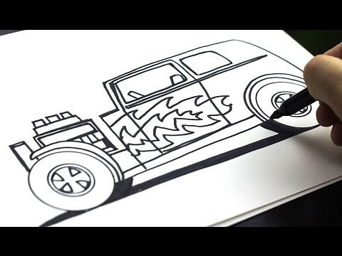 How To Draw A Hot Rod (for kids!)