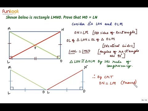 Basics of Congruence - SAS Rule - Proving diagonals of a rectangle are equal
