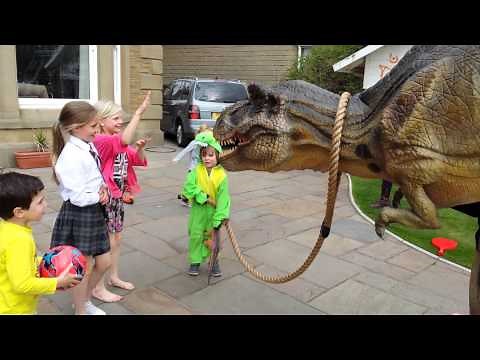 T Rex Dinosaur Hire Walkabout at Children's Birthday Party | Big Foot Events