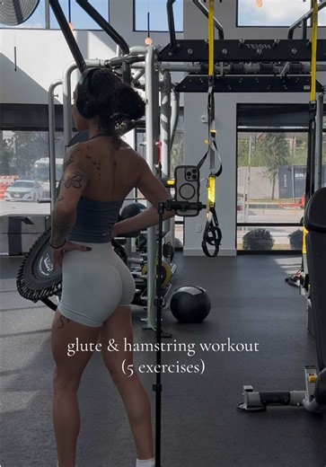 my glute & hamstring workout in 5 excercises 💖 The key is keeping the same simple exercises with PROGRESSIVE overload 🔐 (if you can do 10 reps comfertably, you can up the weight 🙄) ⬇️ FULL WORKOUT ⬇️ 1. Elevated RDL (hamstring focused) 3x10-12 2. SL hamstring curls 3x10 3. SL RDL 3x10-12 4. Cable step ups 3x12 5. Seated hamstring curls 3x10 half reps (AMRAP) #fyp #glutesworkout #hamstringworkout #fitness #dfyne