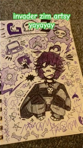 i love invader zim #invaderzim#gir#art#sketchbook#dragonpuppets#zim#nickelodeon#fyp#artist#scenecore