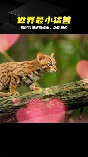 The world's smallest rusty-spotted leopard cat hunts with incredible ferocity, turning locusts in...