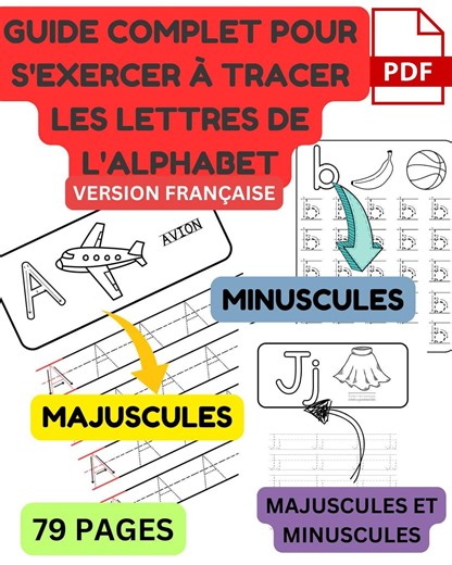 French Alphabet Tracing Guide – Uppercase & Lowercase Letters (PDF Pattern) - Etsy UK