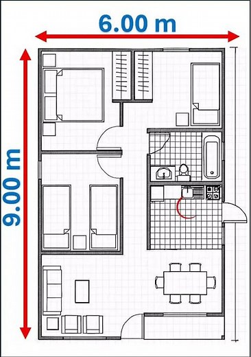 Diseñamos el Plano de una Vivienda de 6x9 - COSREC Planos