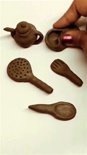 diy clay kitchen set. diy miniature clay kitchenset. #viral #miniature #art #diy #shorts #trending ❤