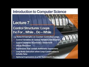 Intro. to CS & Programming | LECT 7.2: Notes & Examples on Counter–Controlled Loops | in Arabic
