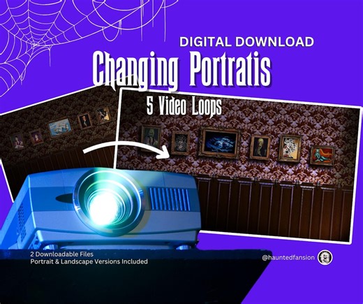 Haunted Mansion Changing Portraits – Halloween Video Decorations - Etsy