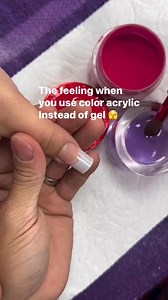 Do you feel this way? 🫣😂 when you use color acrylic too?! This shade is M05 French Kiss from Notpolish ♥️ #nailsbeauty #acrylic #nailsonfleek #longnails | Notpolish