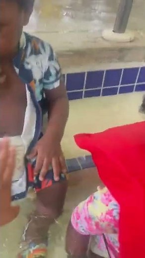 Baby Travis diaper was filled with water😛😛🤣forgot swim diapers