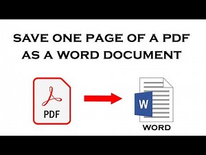 How to save one page of a PDF file as a WORD DOCUMENT using Adobe Acrobat Pro 2020