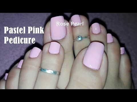 Pastel Pink Pedicure Tutorial- Painting my Toe Nails | Rose Pearl