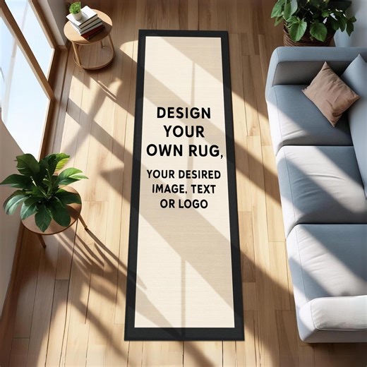 Custom Runner Rug With Your Image or Text, Personalized Long Hallway Carpet, Design Your Own Runner Mat, Custom Image Runner Rug Design - Etsy